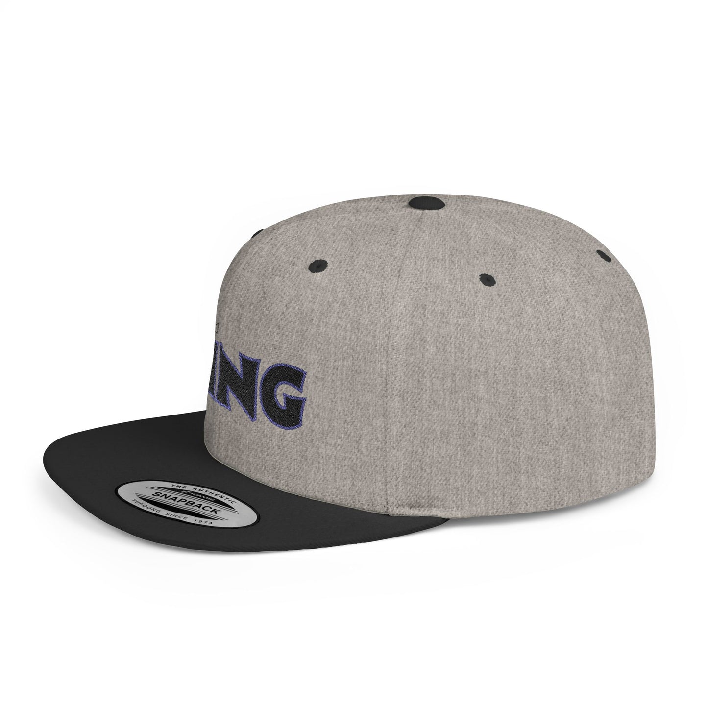 King Flat Bill Snapback Hat, Trendy Cap for Men, Streetwear Fashion, Gift for Him, Birthday or Father's Day Present