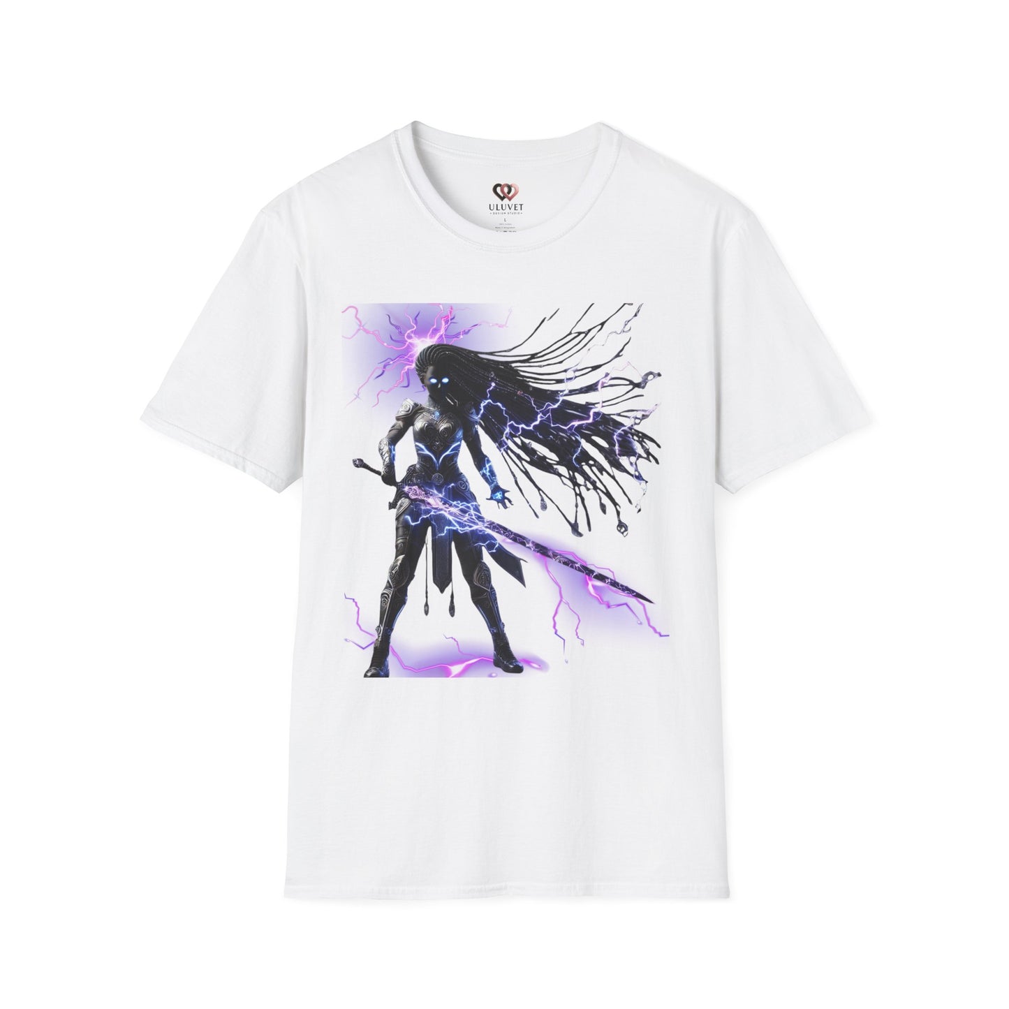 Electrifying Warrior T-Shirt - Unisex Softstyle Tee, Anime Apparel, Boutiques, Gifts for Gamers, Birthday Present, Casual Wear