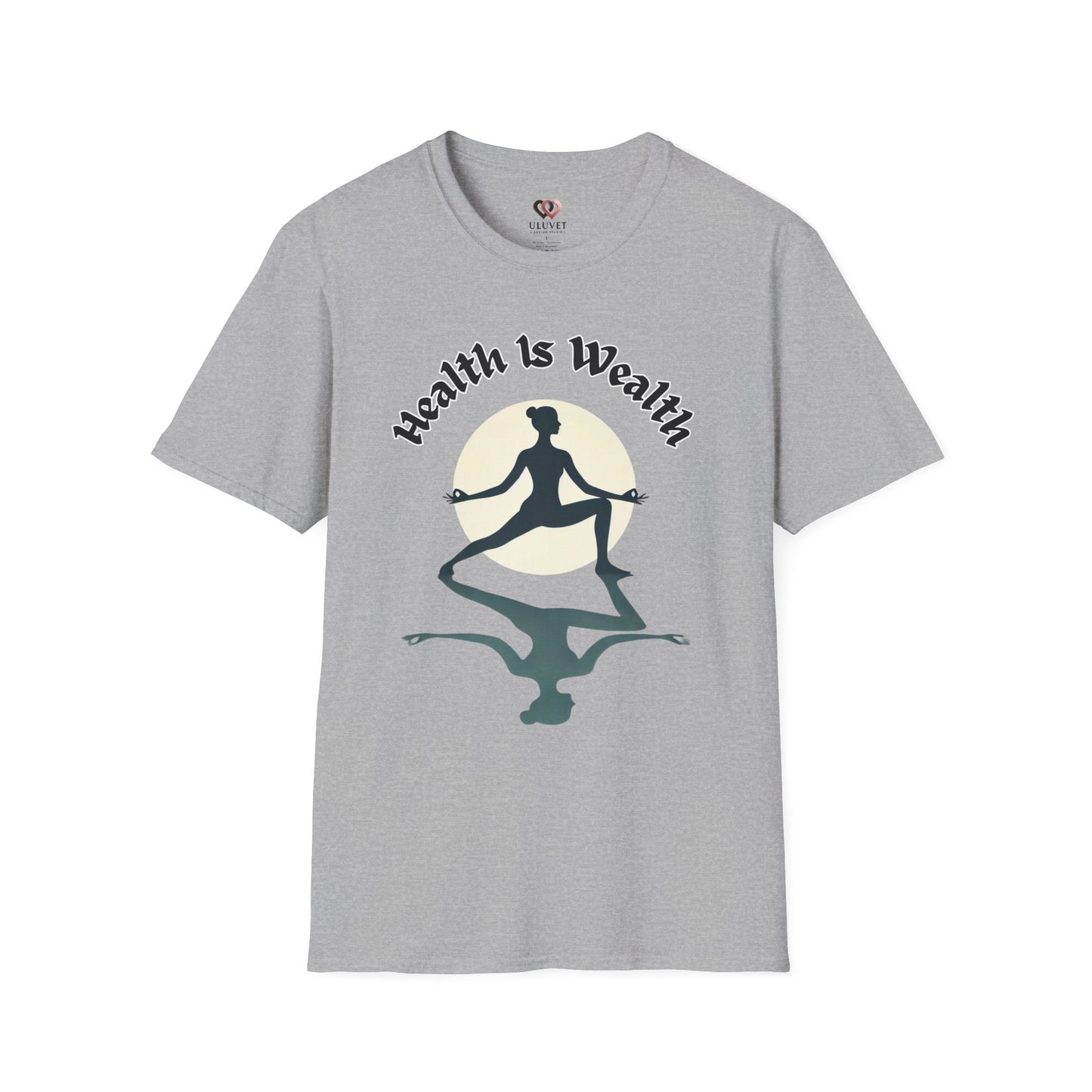 Mindfulness T-Shirt: Health Is Wealth, Yoga Apparel, Unisex Yoga Shirt, Wellness Gift, Motivational Tee, Self-Care Clothing
