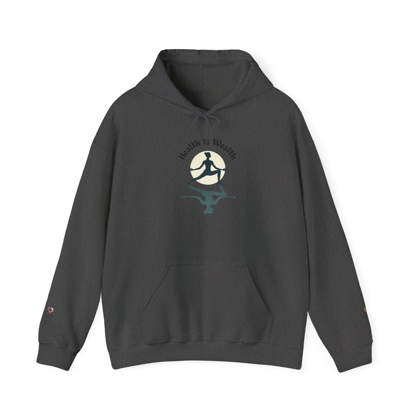 Health is Wealth Unisex Hooded Sweatshirt | Motivational Sweatshirt for Fitness Lovers, Inspirational Hoodie, Cozy Gift, Wellness Apparel