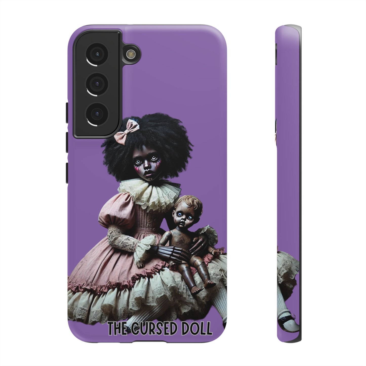 Cursed Doll Phone Case, Tough Phone Cover, Gothic Art Case, Horror Aesthetic Case, Unique Gift for Halloween, Mobile Accessory