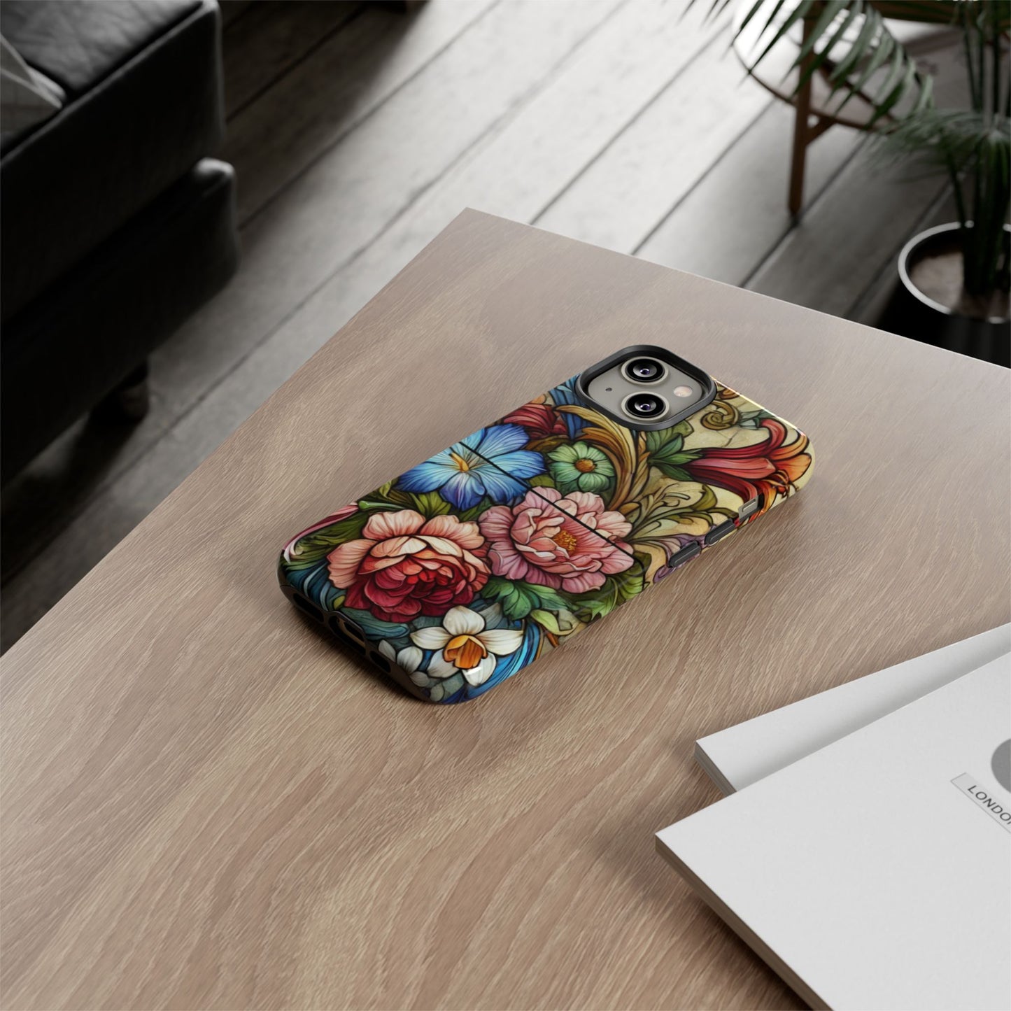 Floral Phone Case, Tough Cases with Colorful Floral Design, Gift for Her, Elegant Phone Cover, Spring Vibes, Unique Design