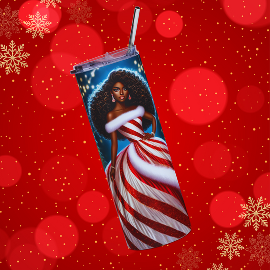 Festive Stainless Steel Tumbler with Holiday Design