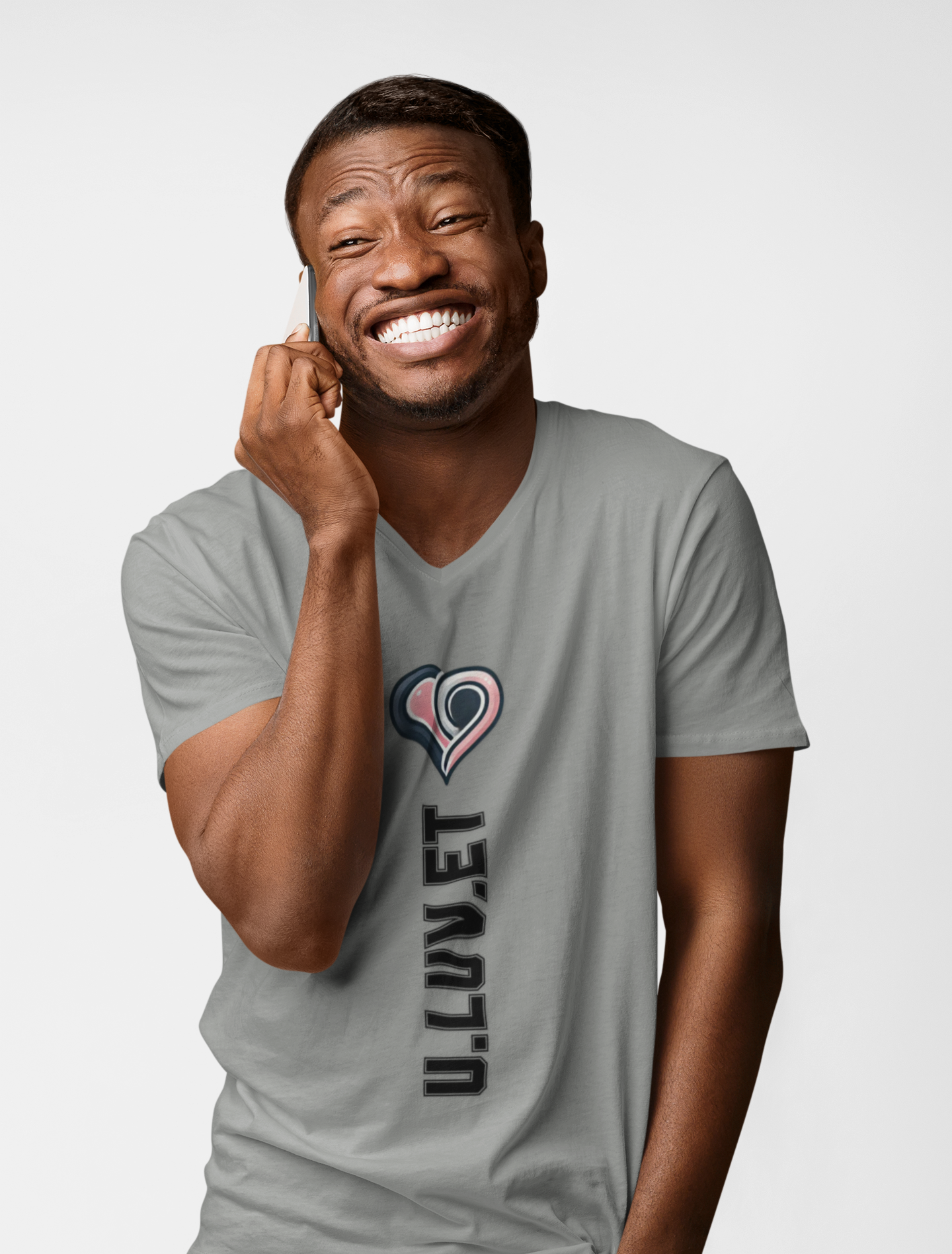 Heartfelt Love V-Neck Tee | Unisex Jersey Short Sleeve Shirt | Perfect for Valentine's, Anniversaries, Casual Wear, Gifts