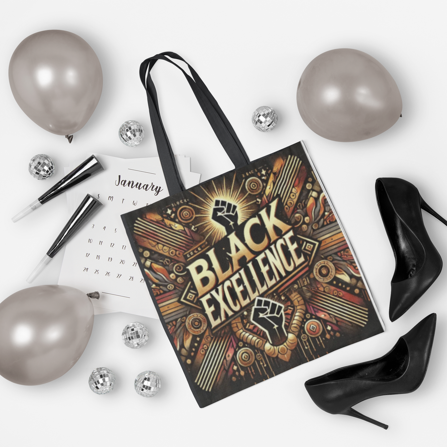 Black Excellence Tote Bag — Urban Afrocentric Art Shopper
