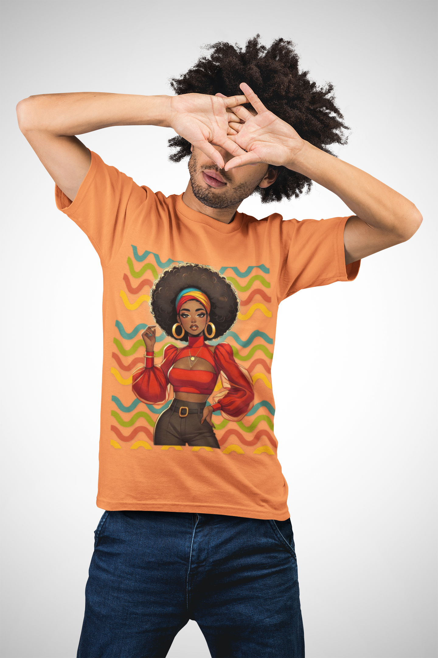 Afro Puff Fashion Tee — Retro Vibes Black Girl Magic T-Shirt