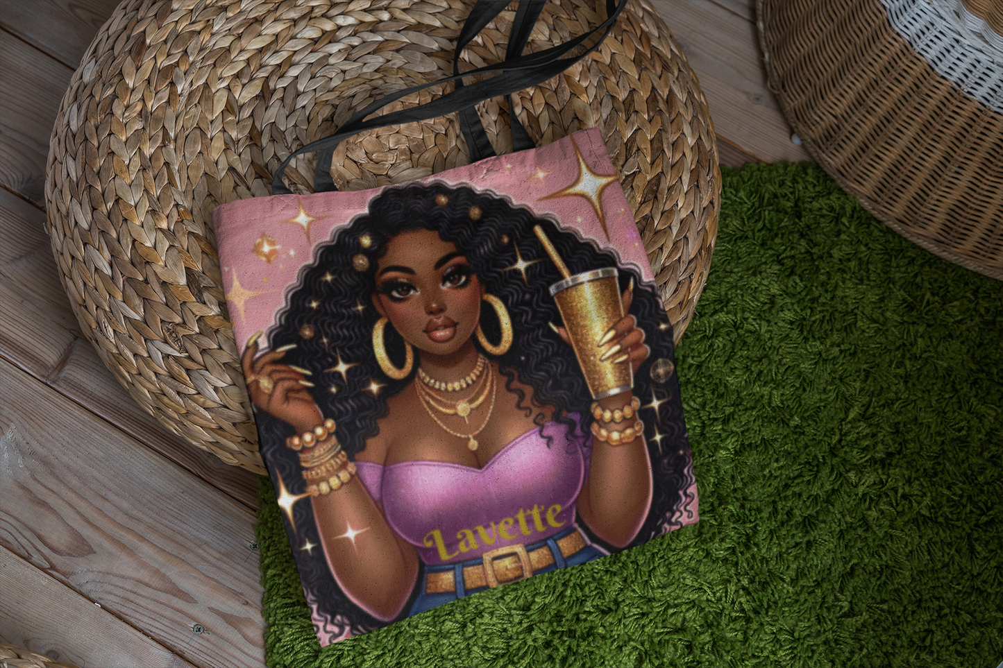 Curly Afro Queen Tote Bag