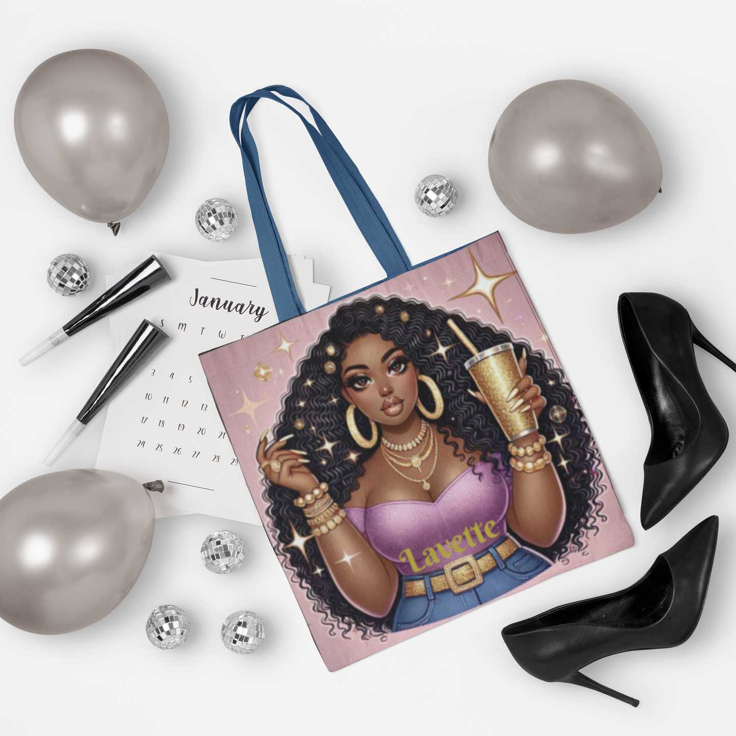 Curly Afro Queen Tote Bag