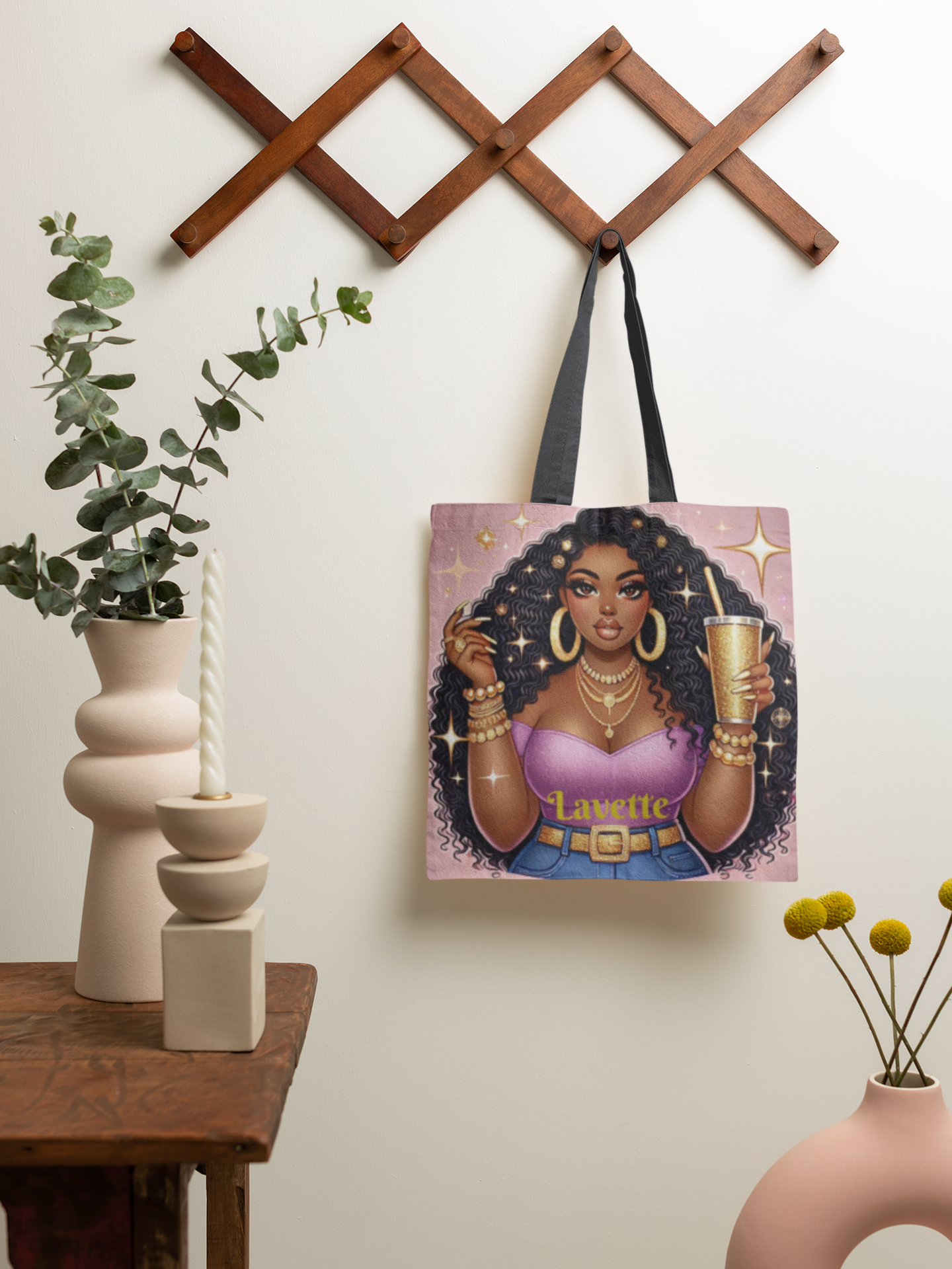 Curly Afro Queen Tote Bag