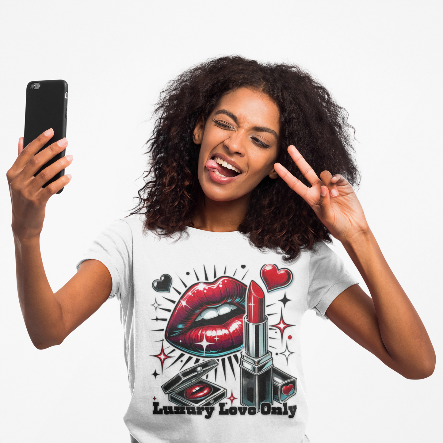 Lipstick & Luxe T-Shirt — "Luxury Love Only" Graphic Tee