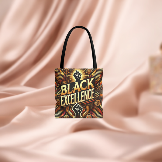 Black Excellence Tote Bag  Urban Afrocentric Art Shopper