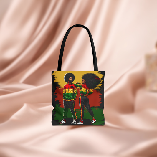 Customizable. Reggae Roots Tote Bag. Afrocentric Couple Design