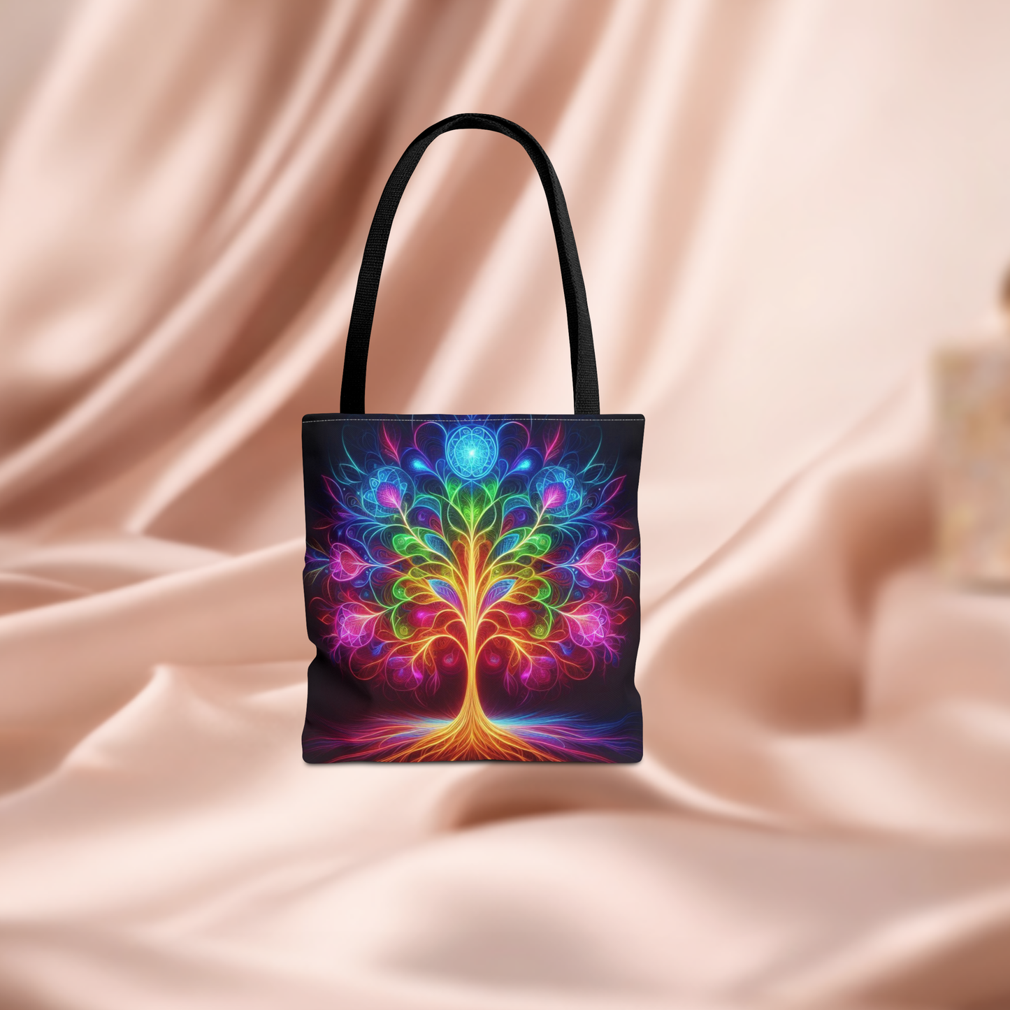 Colorful Tree of Life Tote Bag, Eco-Friendly Shopping Bag, Bohemian Style, Gift for Nature Lovers, Festival Bag