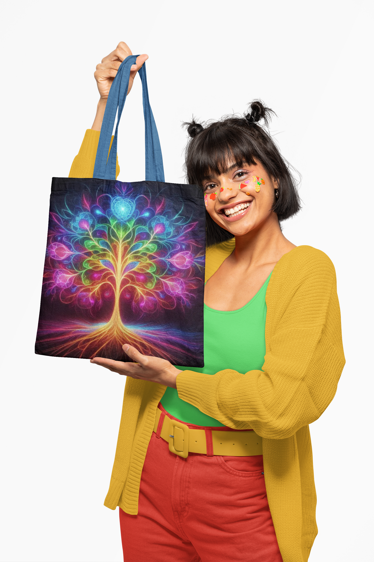 Colorful Tree of Life Tote Bag, Eco-Friendly Shopping Bag, Bohemian Style, Gift for Nature Lovers, Festival Bag