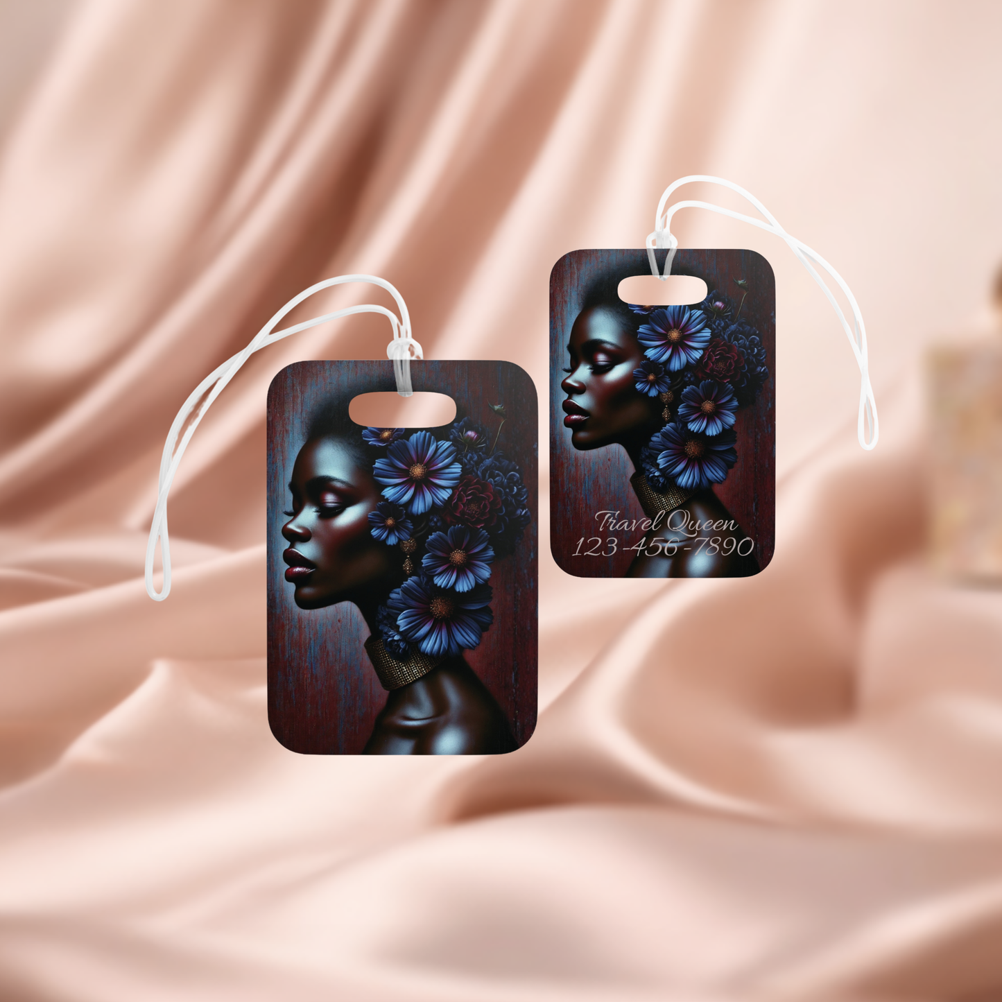 Afrocentric Floral Queen Luggage Tag | Travel ID