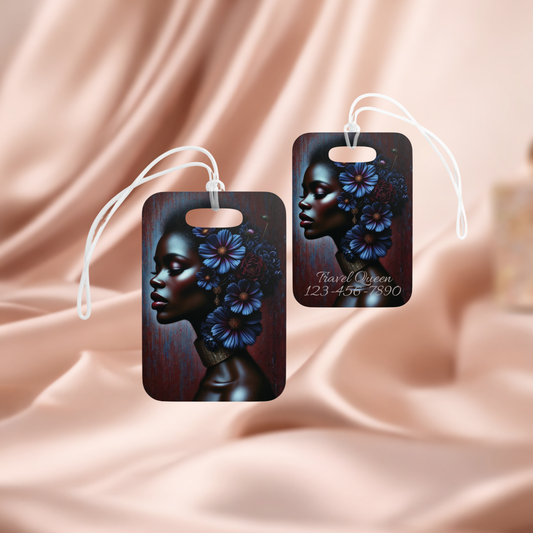Afrocentric Floral Queen Luggage Tag | Travel ID