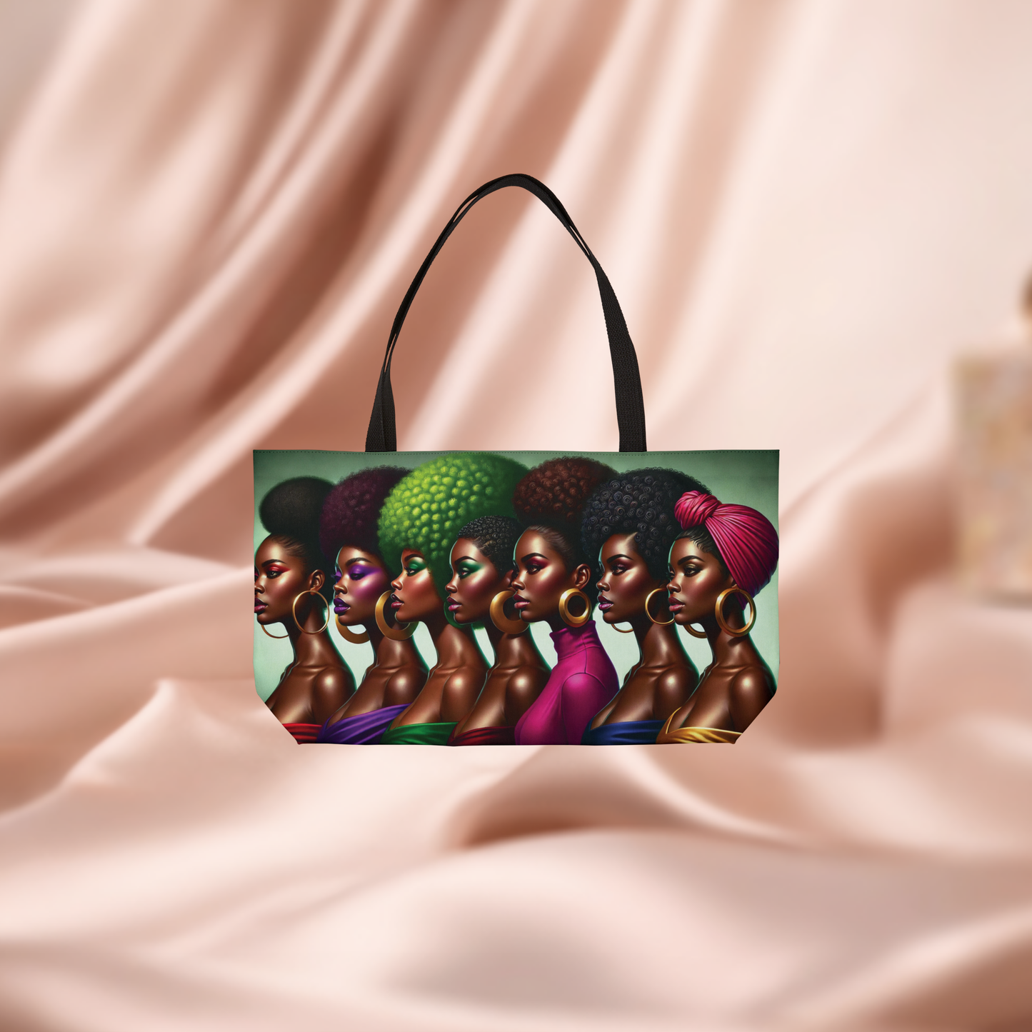 Afrocentric Women Weekender Tote Bag | Colorful Headwraps