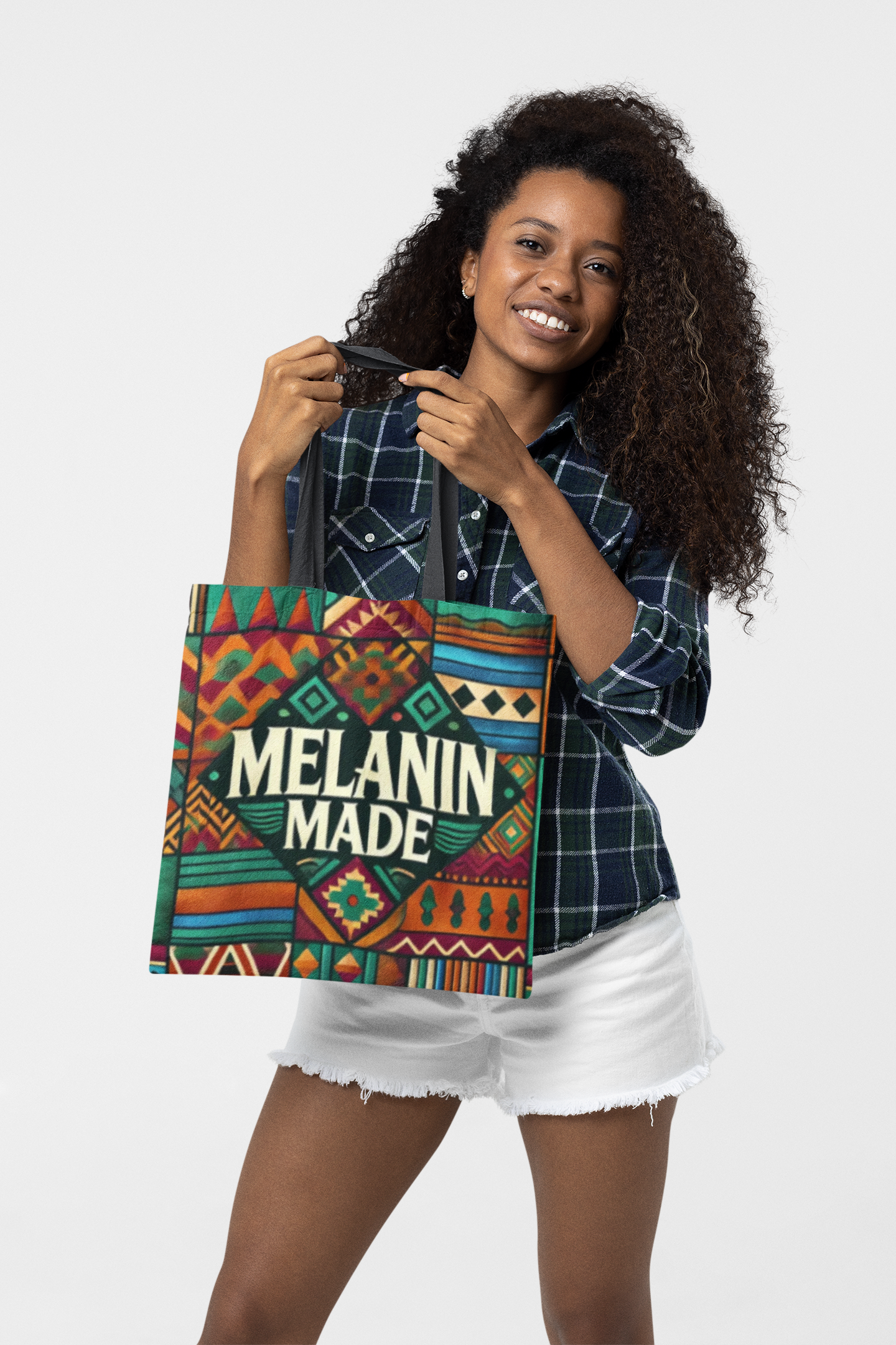 Melanin Made Tote | Afrocentric Geometric Pattern, Colorful Ethnic Design
