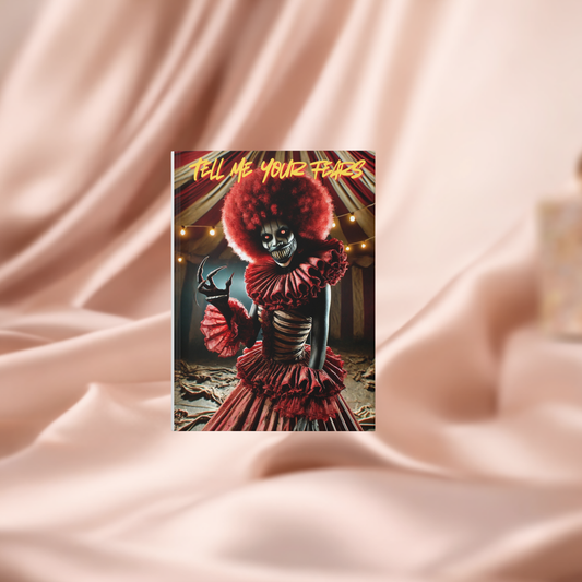 Creepy Clown Hardcover Journal | Horror Notebook, Gift for Halloween, Unique Journal, Ghastly Clown Diary, Spooky Writing Book