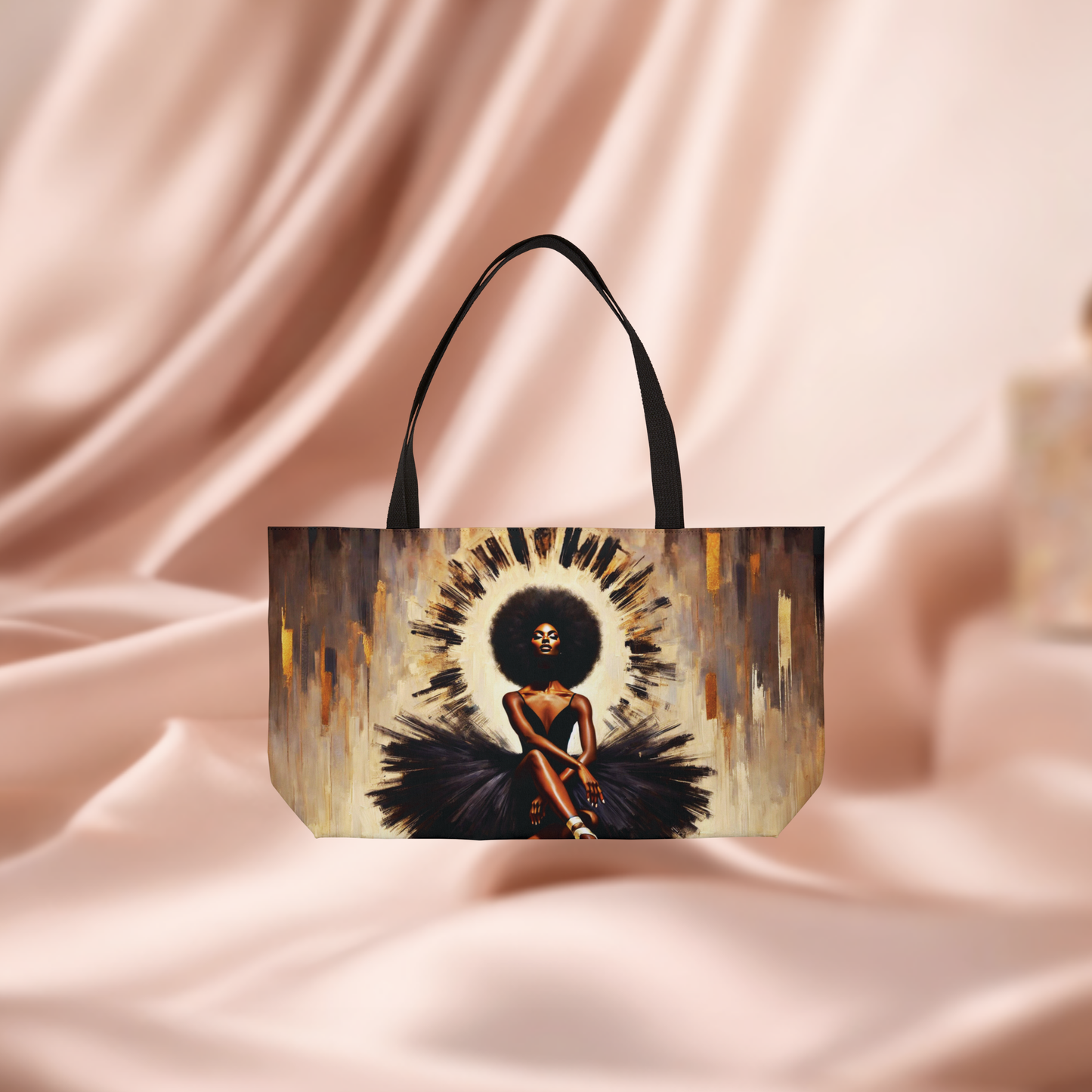 Afro Ballerina Weekender Tote Bag | Black Ballerina Art, Dance Canvas Bag