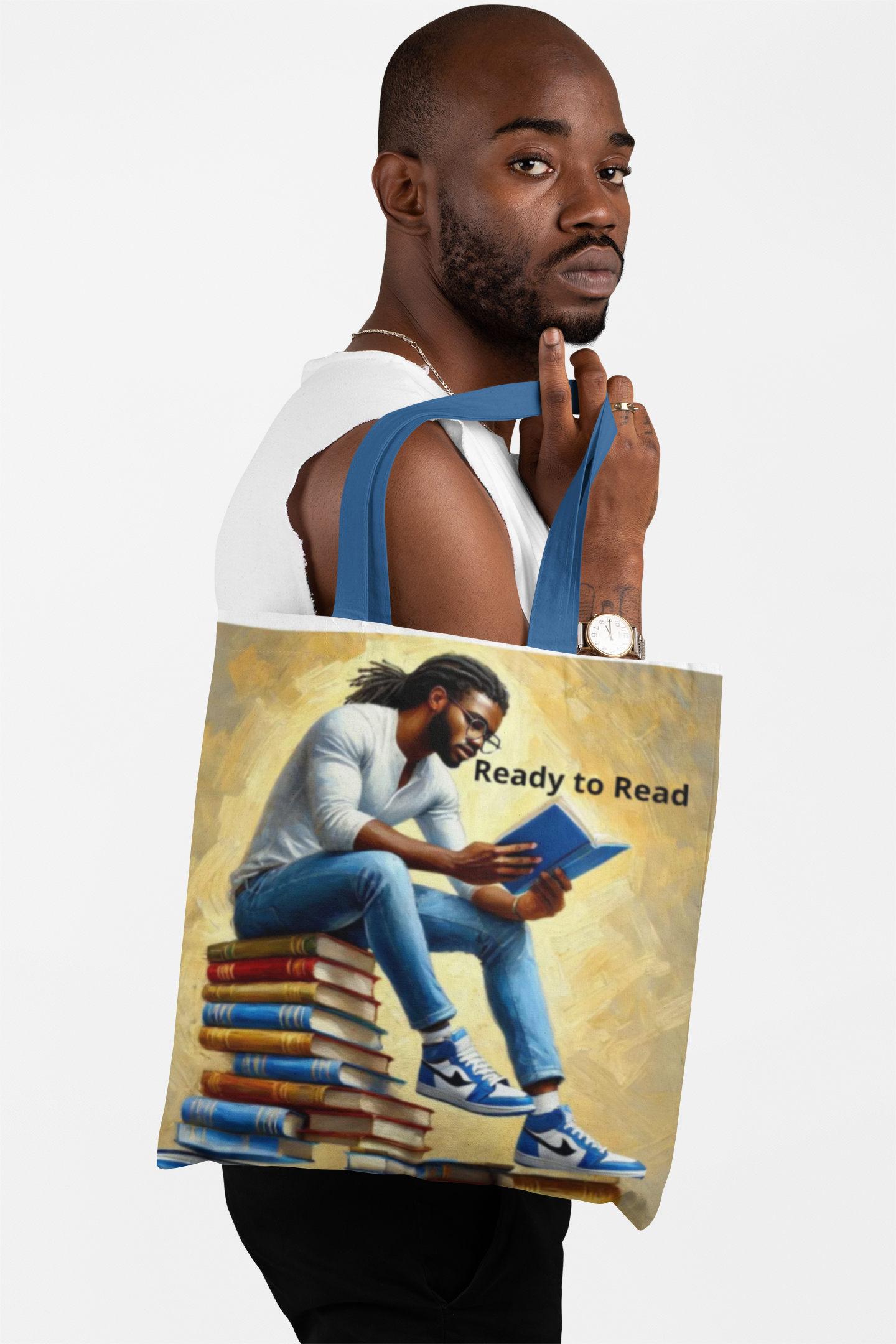 Customizable Book Tote Bag. Literary Book Lover Art