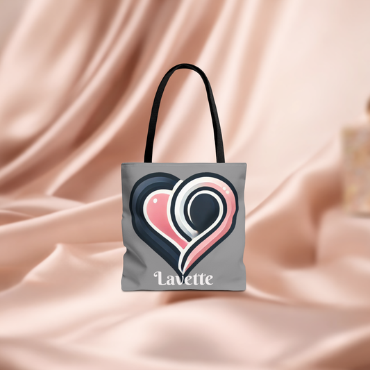 Abstract Heart Tote Bag. Pink & Navy Love Art Tote
