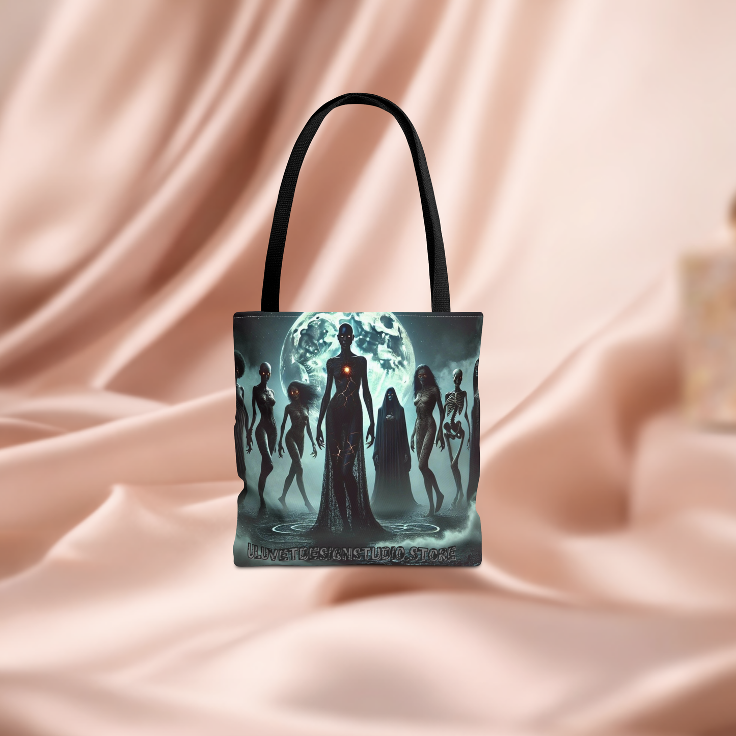 Mystical Alien Tote Bag, Cosmic Art Bag, Gifts for Space Lovers, Unique Shopping Tote, Celestial Design Bag, Science Fiction Accessory