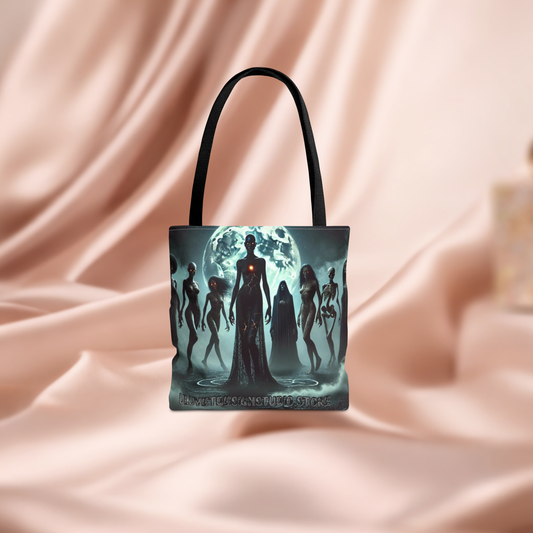 Mystical Alien Tote Bag, Cosmic Art Bag, Gifts for Space Lovers, Unique Shopping Tote, Celestial Design Bag, Science Fiction Accessory