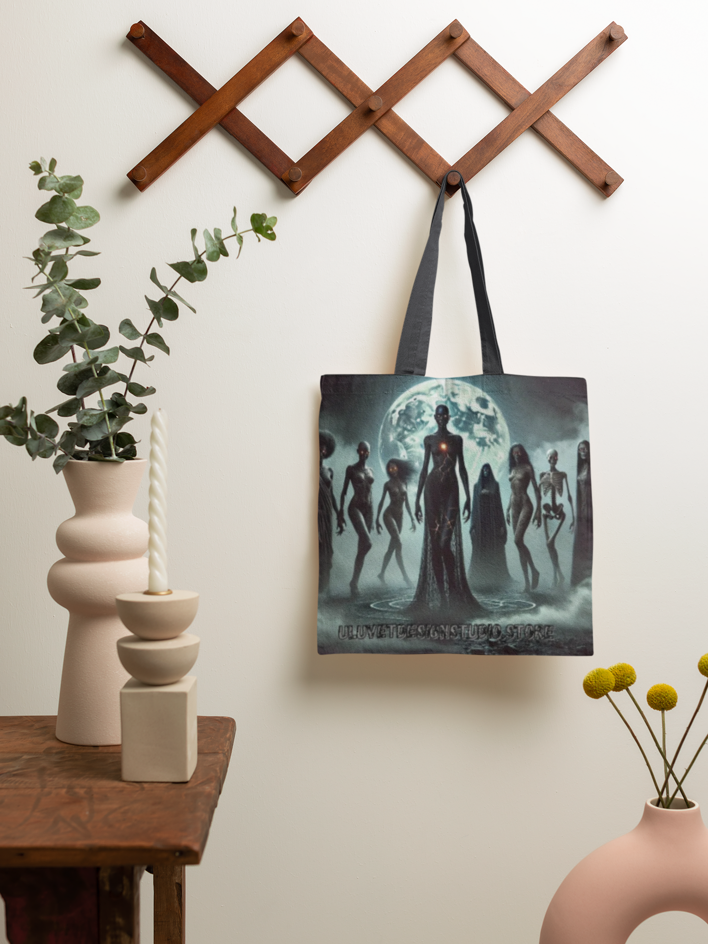 Mystical Alien Tote Bag, Cosmic Art Bag, Gifts for Space Lovers, Unique Shopping Tote, Celestial Design Bag, Science Fiction Accessory