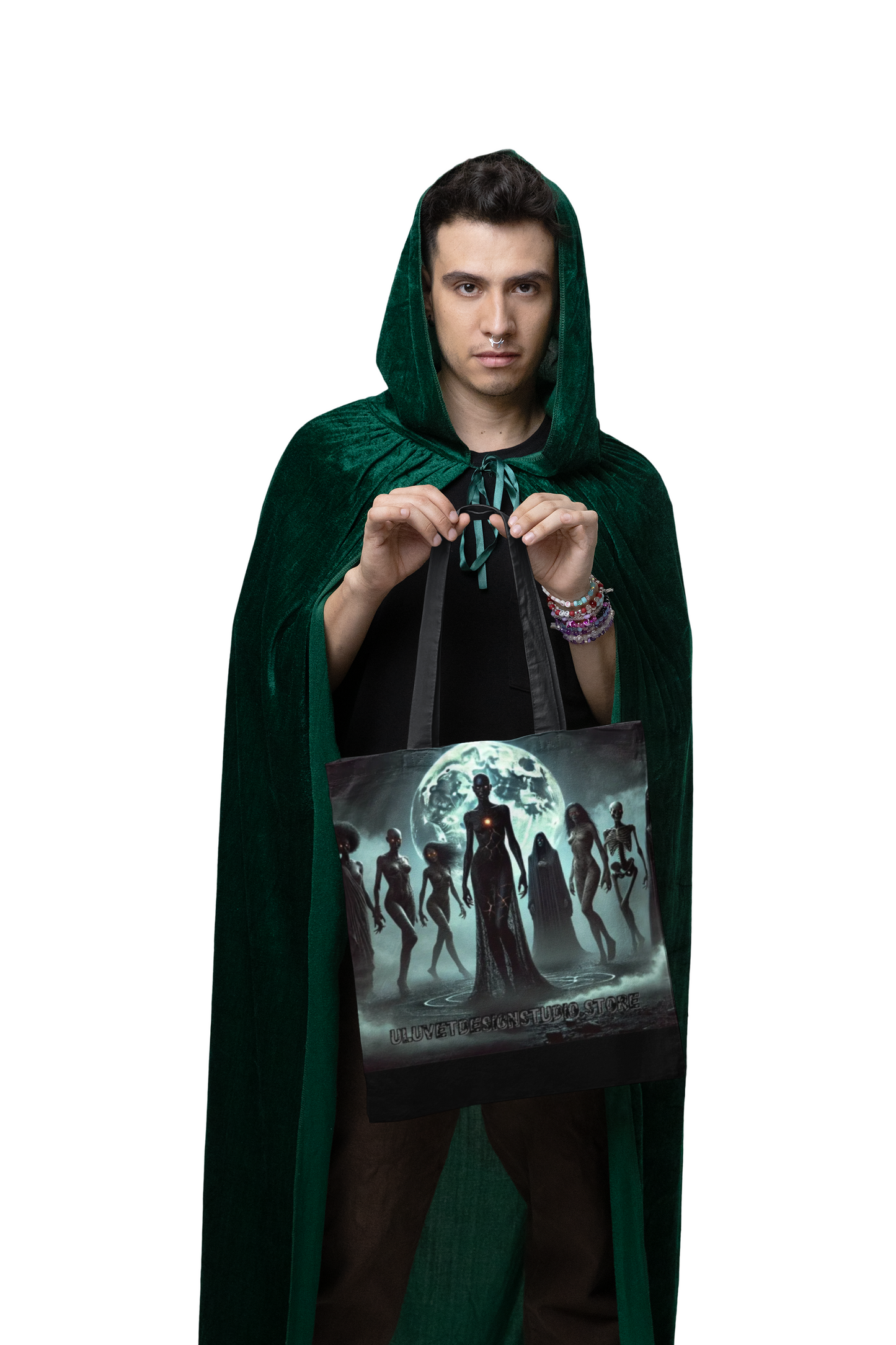 Mystical Alien Tote Bag, Cosmic Art Bag, Gifts for Space Lovers, Unique Shopping Tote, Celestial Design Bag, Science Fiction Accessory