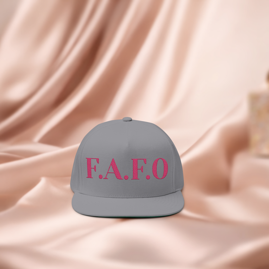 Stylish Embroidered Flat Bill Cap - F.A.F.O. Hat, Trendy Apparel, Gift for Him/Her, Casual Accessories, Summer Fashion