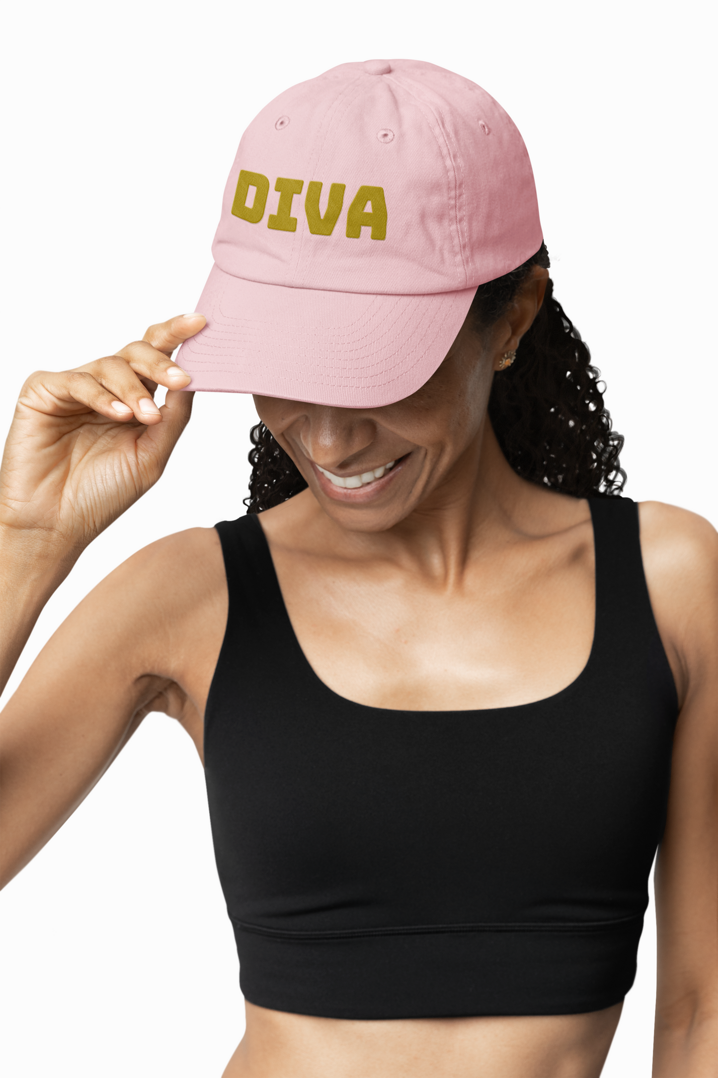 Diva Classic Dad Cap, Trendy White Hat, Casual Wear, Gift for Her, Stylish Sun Hat, Perfect for Summer Days