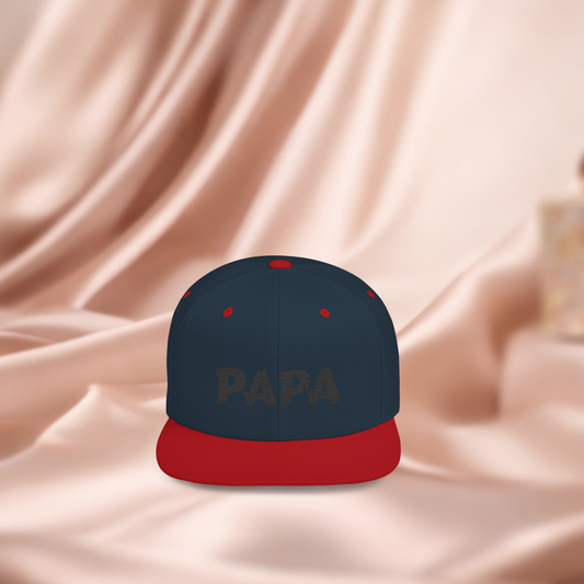 Custom 'Papa' Flat Bill Snapback Hat | Trendy Dad Cap, Gift for Father's Day, Birthday, Casual Wear, Everyday Style