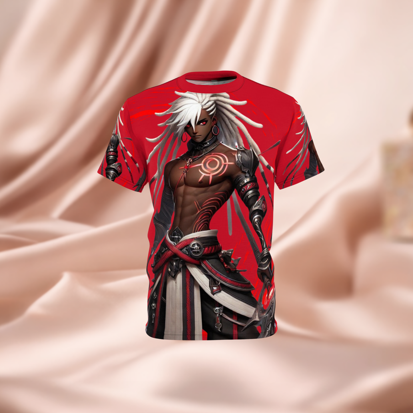 Warrior God All-Over Print Tee — Dark Fantasy Anime Character