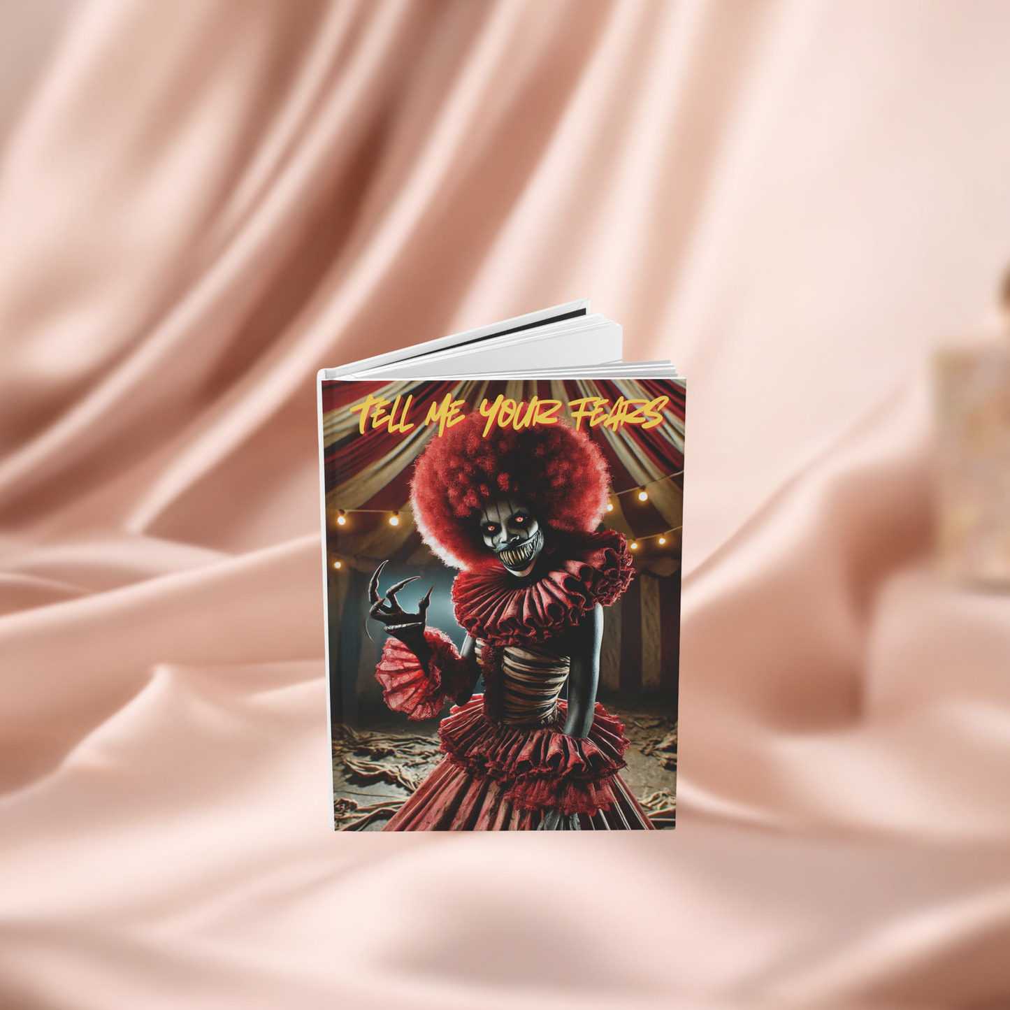 Creepy Clown Hardcover Journal | Horror Notebook, Gift for Halloween, Unique Journal, Ghastly Clown Diary, Spooky Writing Book