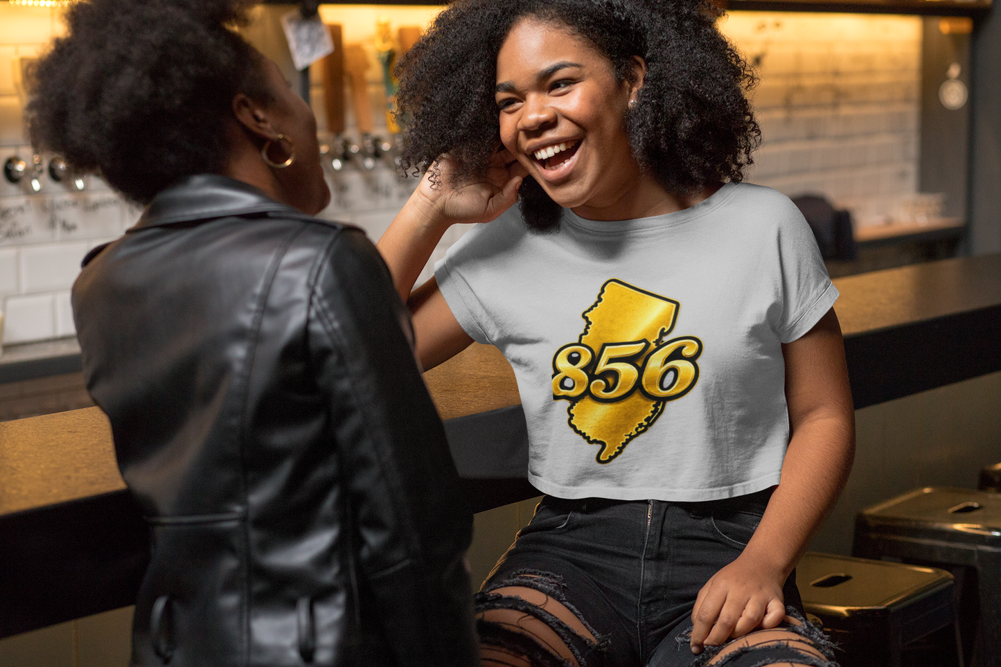 856 Jersey Shore T-Shirt — Gold New Jersey Area Code Tee