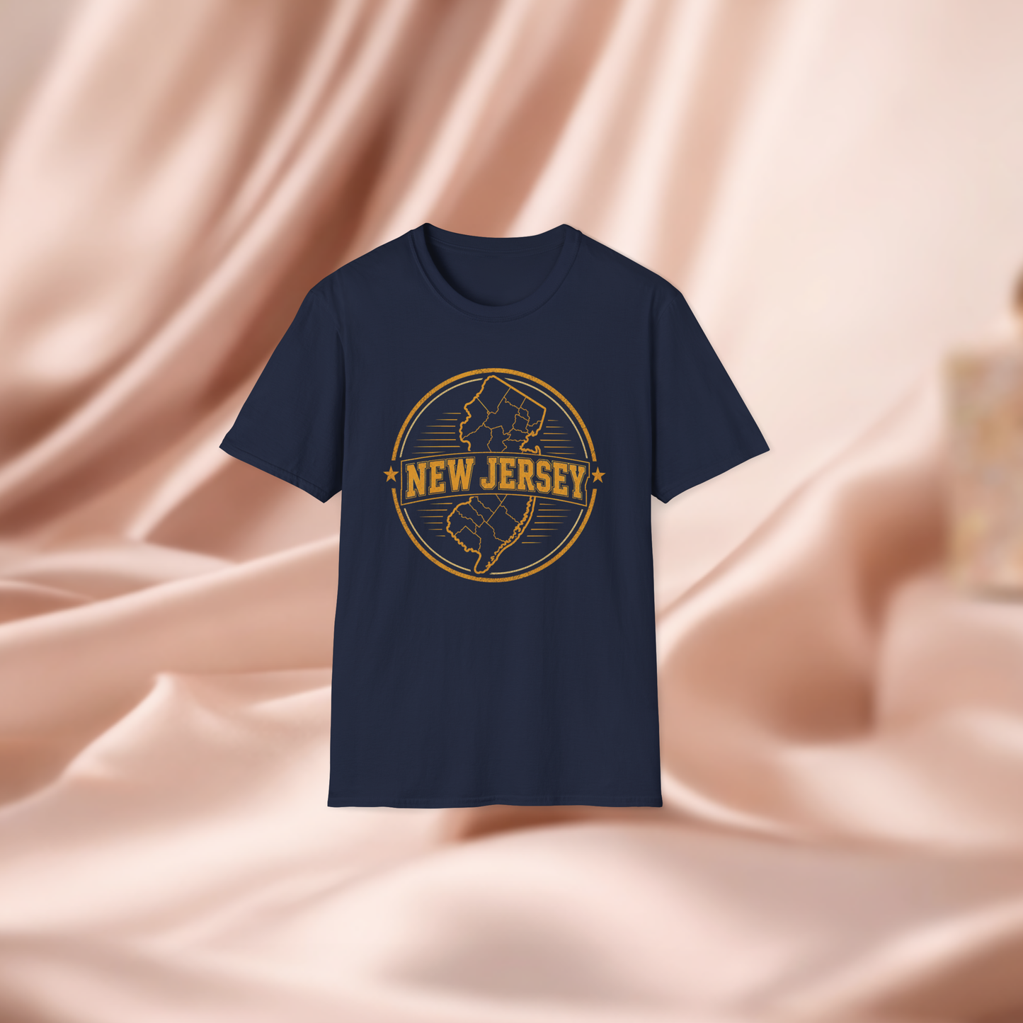 New Jersey State Badge T‑Shirt — Vintage Map Graphic Tee