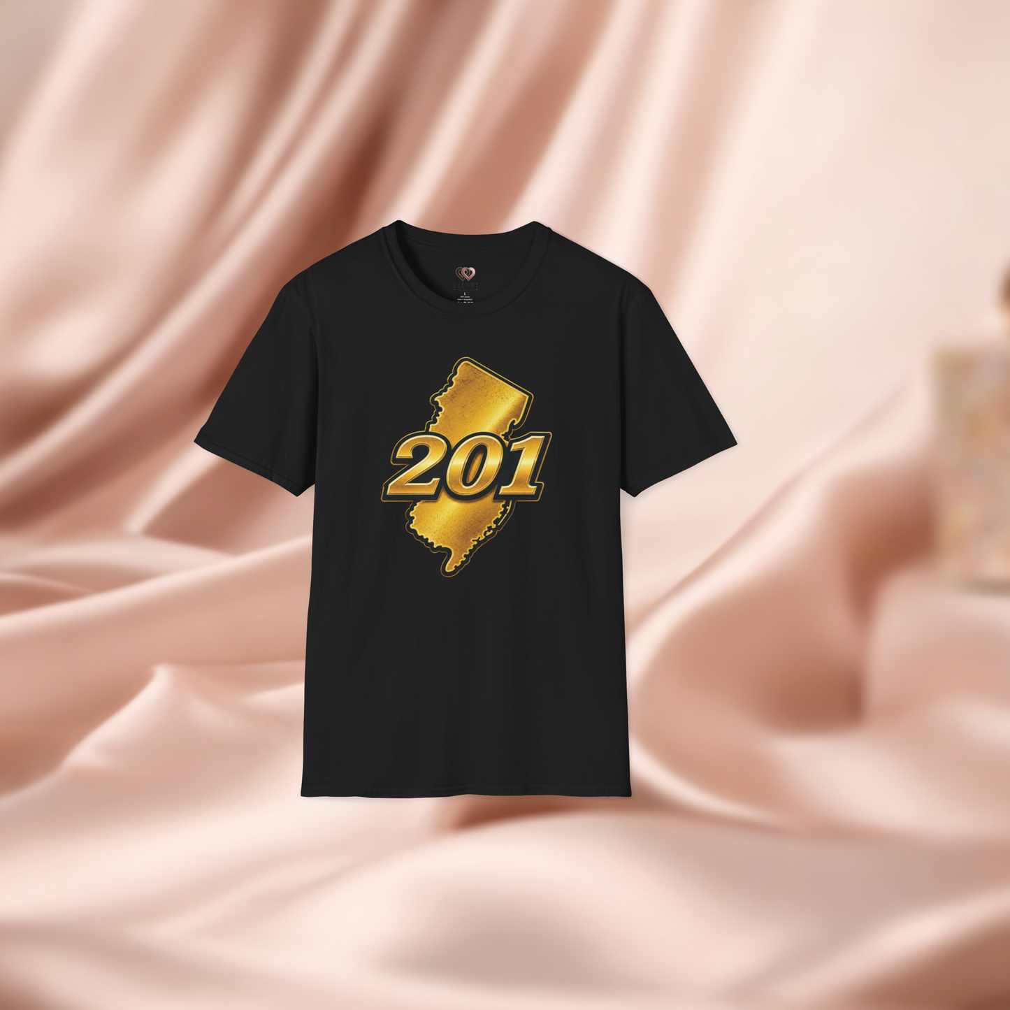 New Jersey 201 Area Code Gold T-Shirt