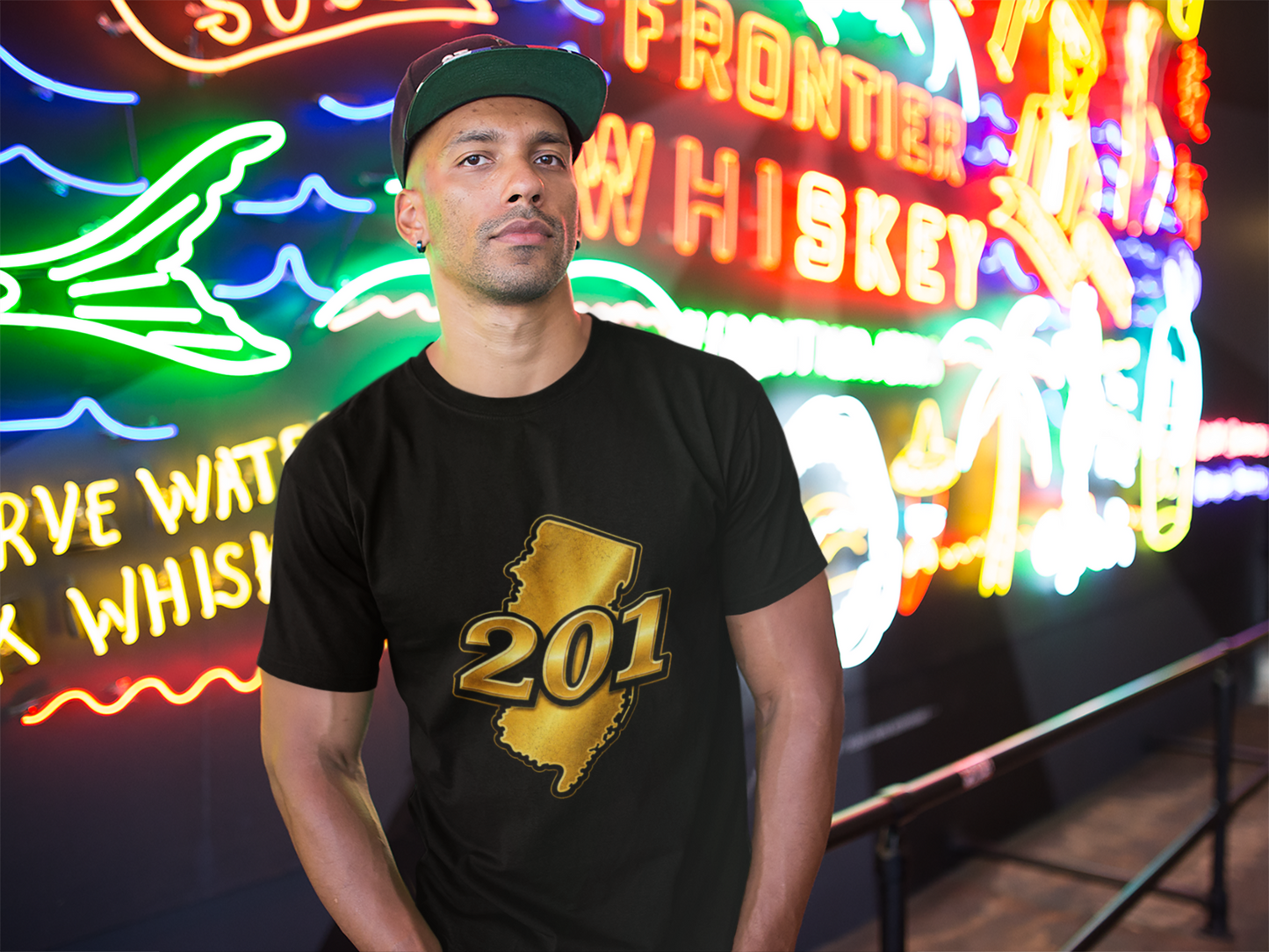 New Jersey 201 Area Code Gold T-Shirt