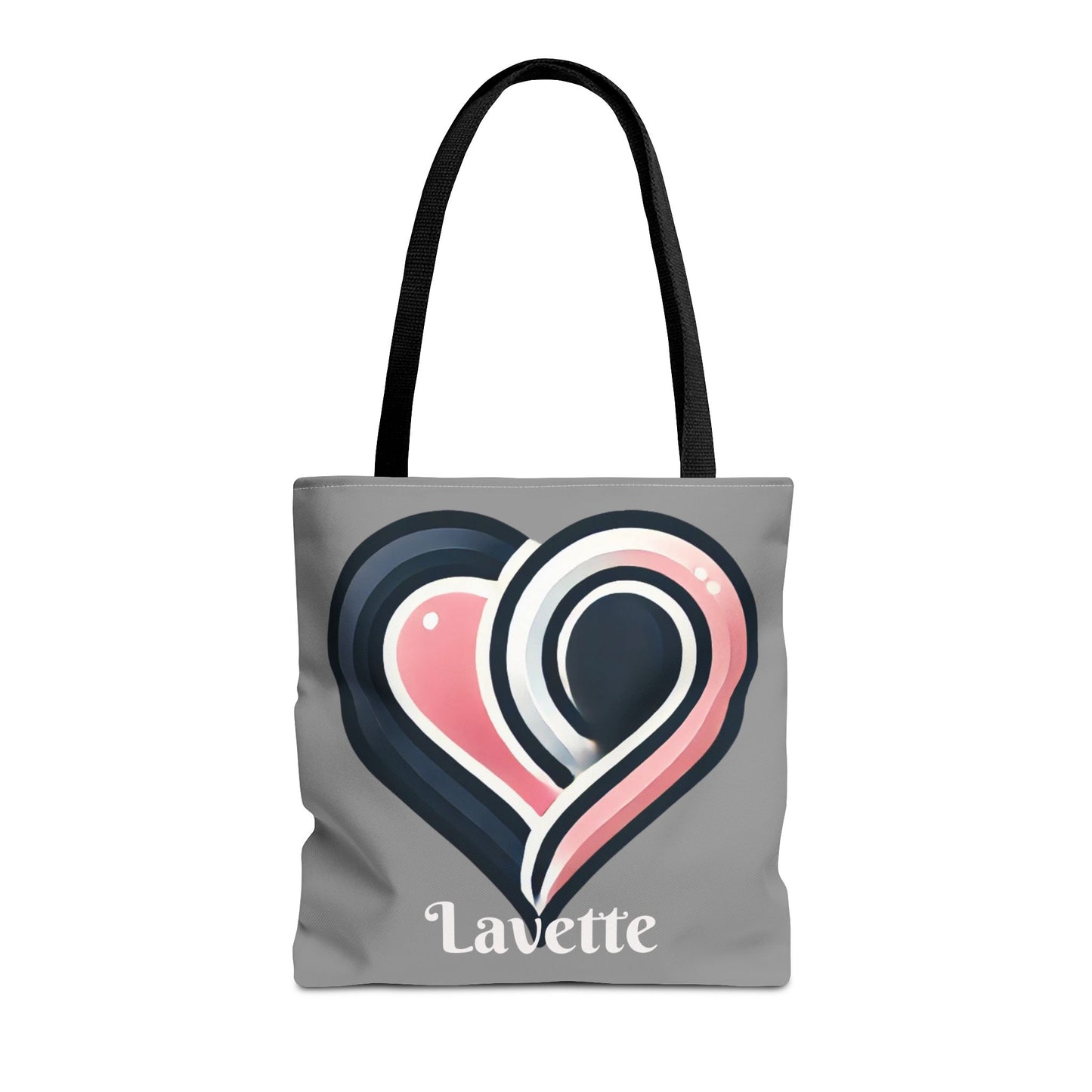 Abstract Heart Tote Bag. Pink & Navy Love Art Tote