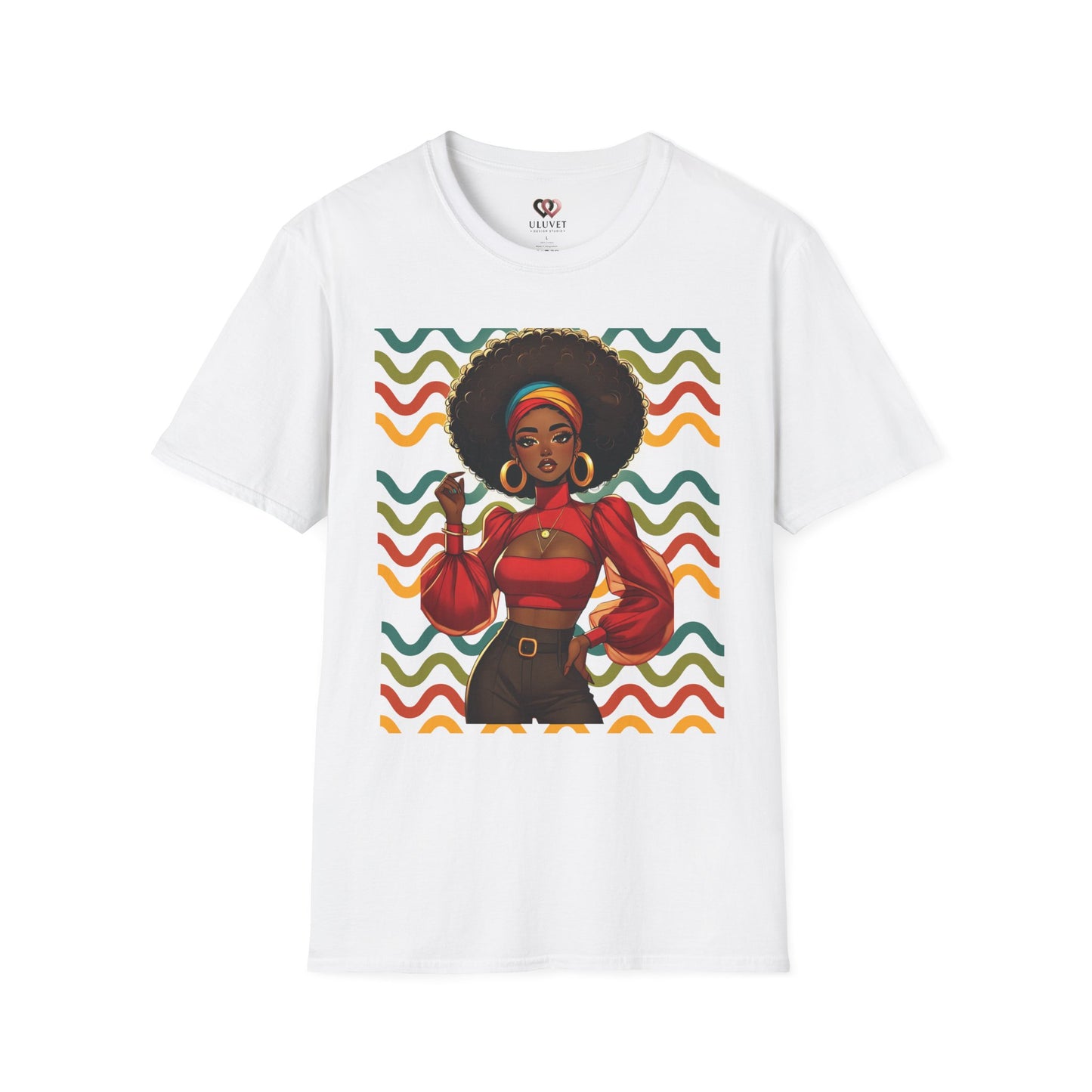 Afro Puff Fashion Tee — Retro Vibes Black Girl Magic T-Shirt
