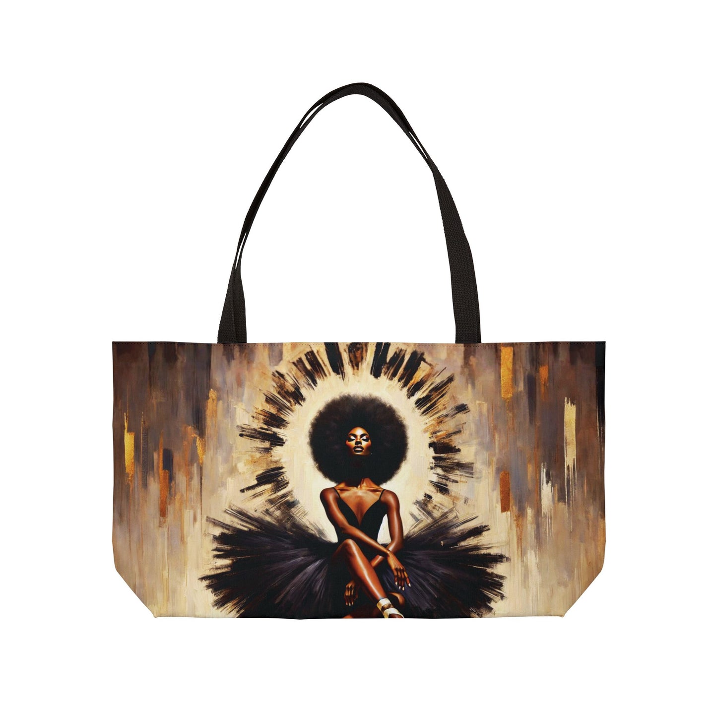Afro Ballerina Weekender Tote Bag | Black Ballerina Art, Dance Canvas Bag
