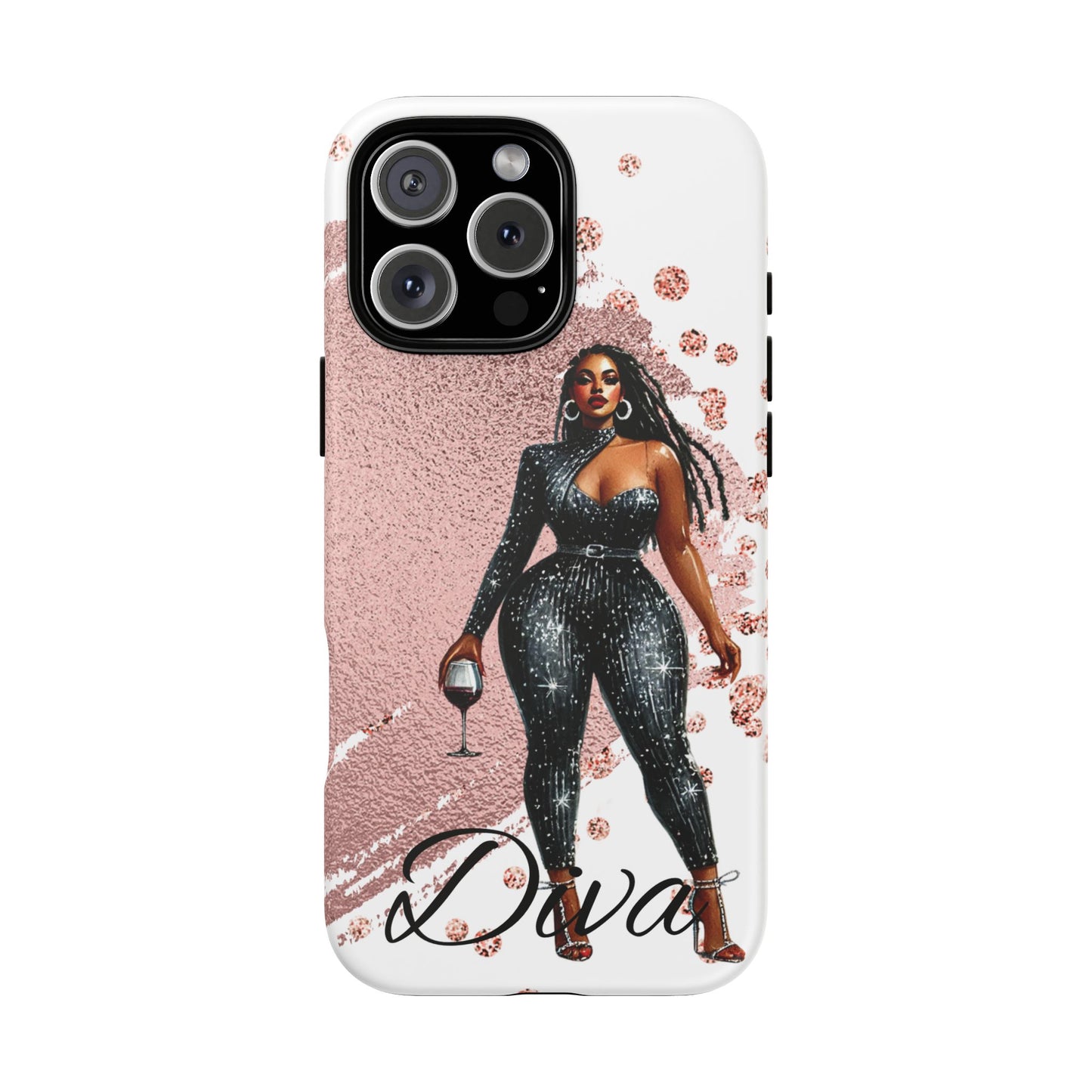 Glamorous Diva Cell Phone Case, Stylish Female Beauty Cover, Tough Cases for Women, Fabulous Girl Boss Accessories, Fashionable Lady Phone