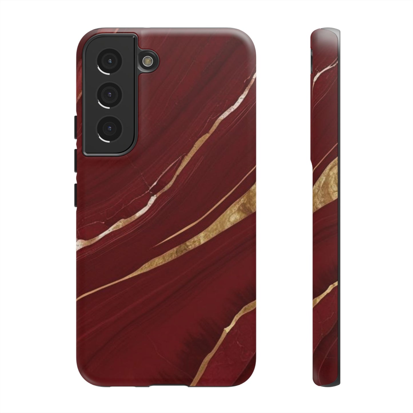 Elegant Red Marble Phone Case - Tough Cases, Stylish Phone Cover, Gift for Her, Luxe Cellphone Protection, Modern Accessories