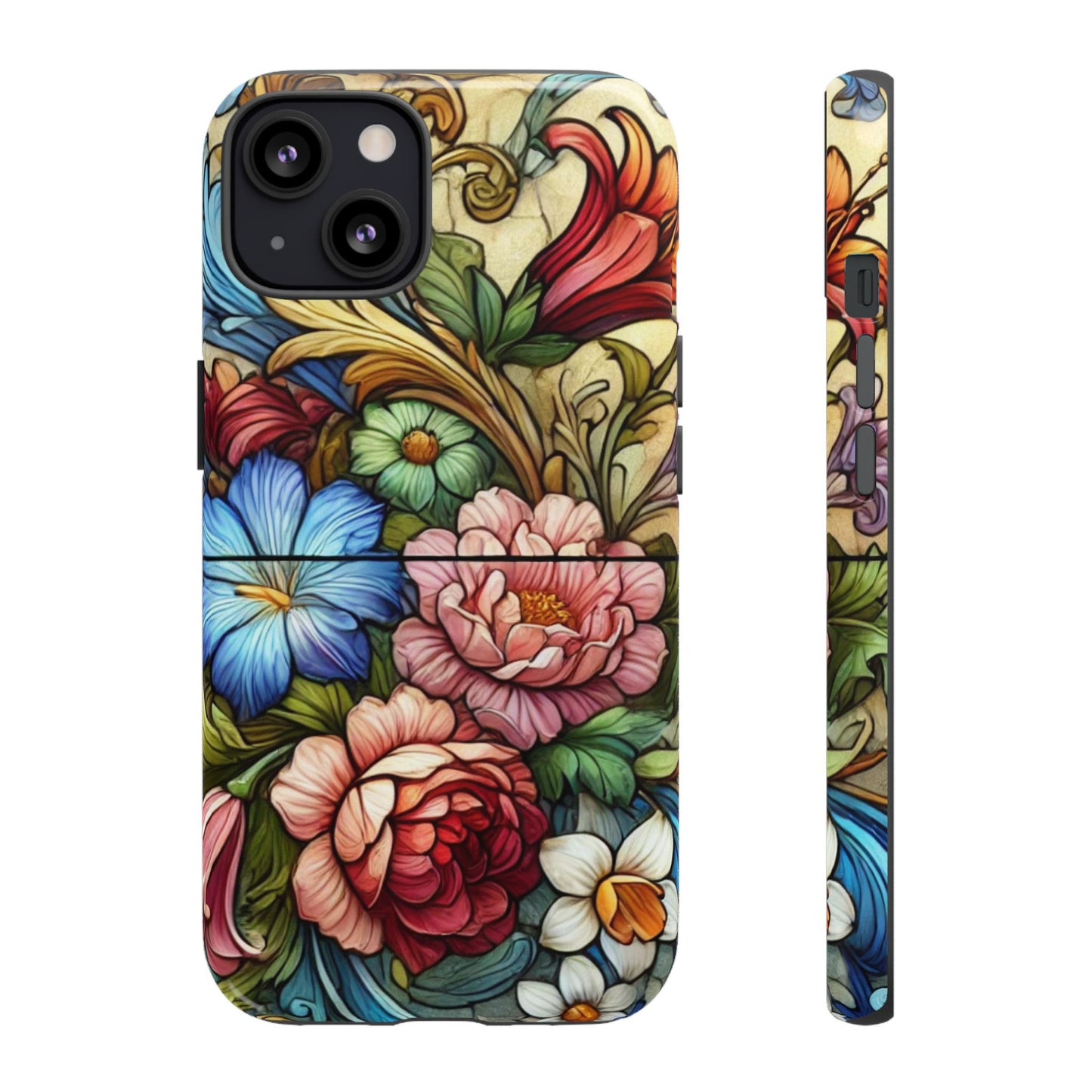 Floral Phone Case, Tough Cases with Colorful Floral Design, Gift for Her, Elegant Phone Cover, Spring Vibes, Unique Design