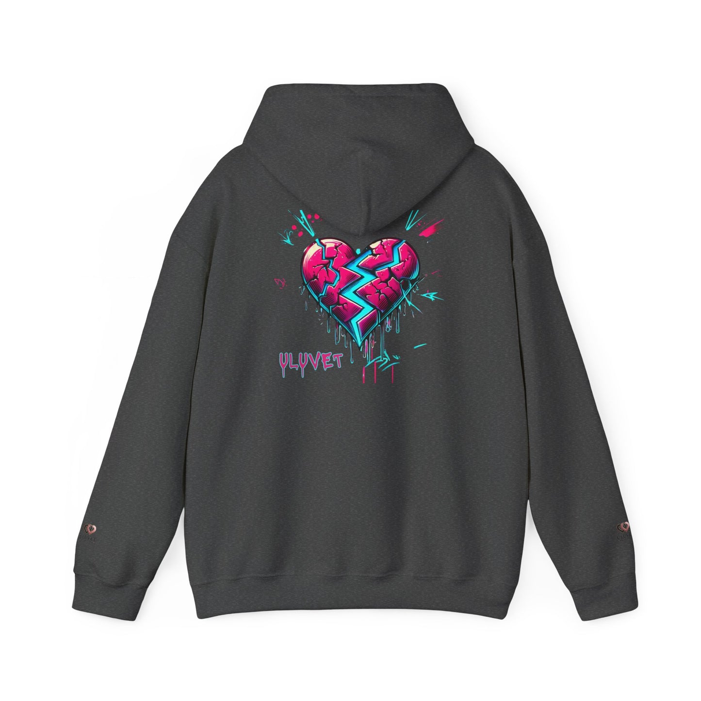 Heartbreak Graffiti Hooded Sweatshirt, Unisex Hoodie, Streetwear Fashion, Gift for Him, Her, Valentine's Day, Trendy Casual Wear