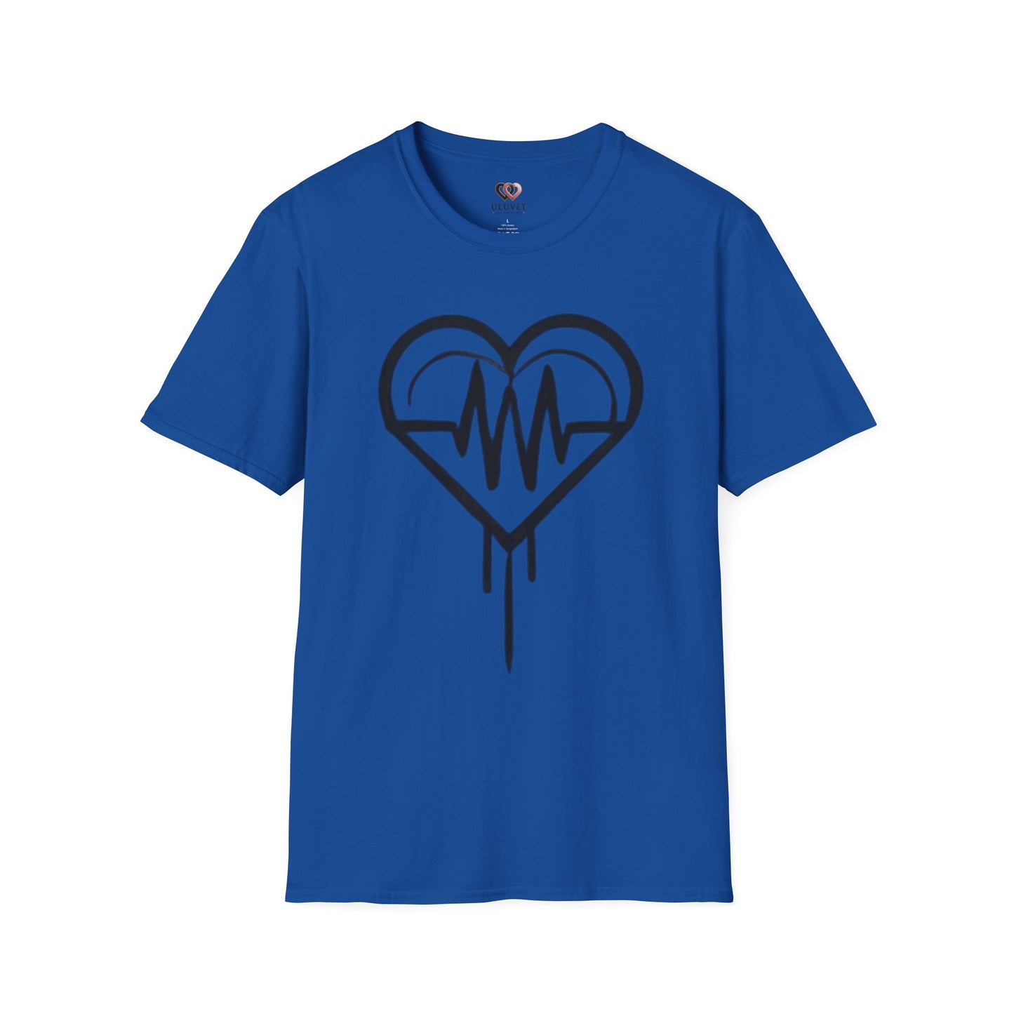 Heartbeat Graphic Unisex T-Shirt, Softstyle Tee, Heartbeat Shirt, Casual Wear, Gift for Music Lovers, Heartbeat Art