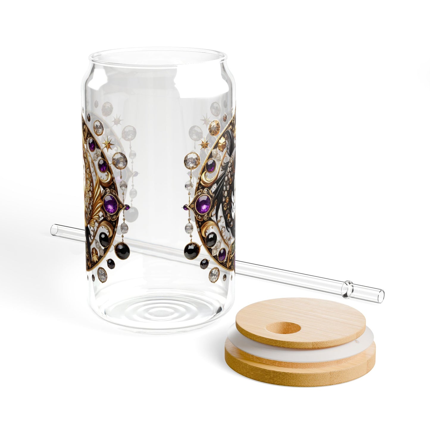 Astrology Sipper Glass | Unique Zodiac Drinkware for Pisces | Perfect Gift for Astrology Lovers | Eco-Friendly Glass Cup | 16oz Decor