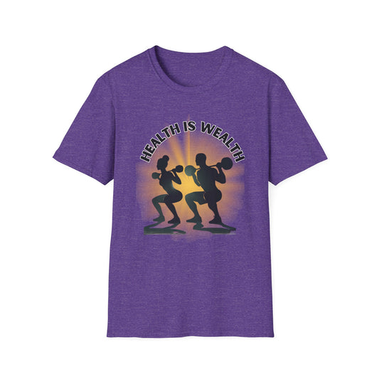Health is Wealth Unisex T-Shirt | Motivational Workout Tee, Fitness Apparel, Gym Shirt, Gift for Health Enthusiasts