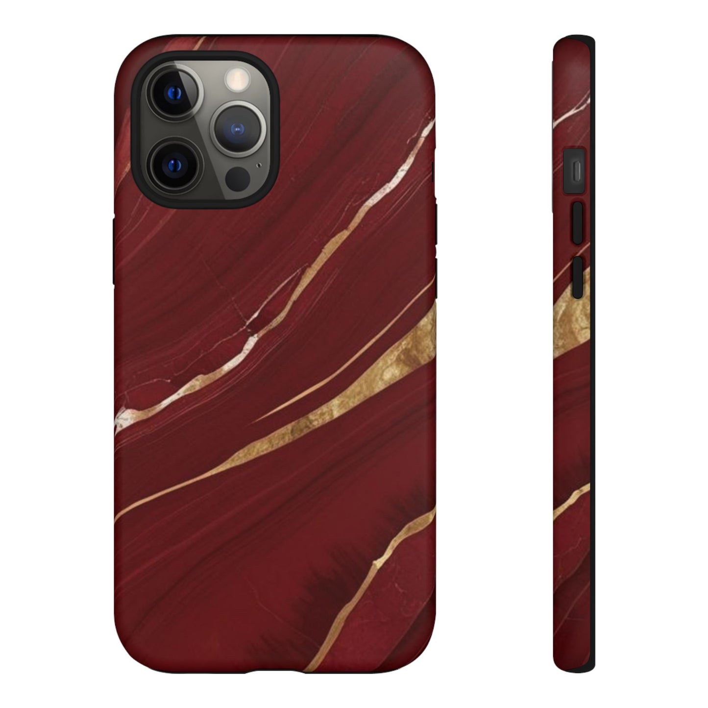 Elegant Red Marble Phone Case - Tough Cases, Stylish Phone Cover, Gift for Her, Luxe Cellphone Protection, Modern Accessories